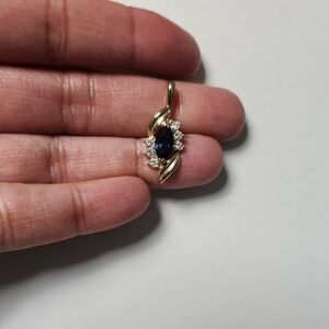 #47 Elegant Gold and Blue Pendant